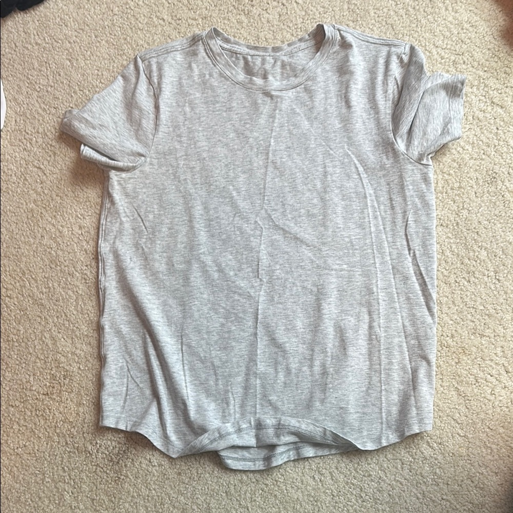 Lululemon Athletica Gray Crew Neck Crop Top